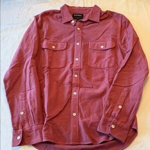 Bonobos Men's Moleskin Washed Red Button Down Shirt